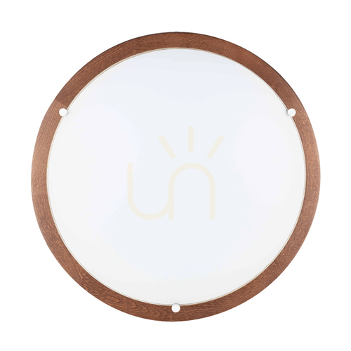 Prüfen Frida Deckenleuchte, 1xLED, 2700 K, 18 W, Buche und Nussbaum / weißer Glasschirm, Ø 45 cm