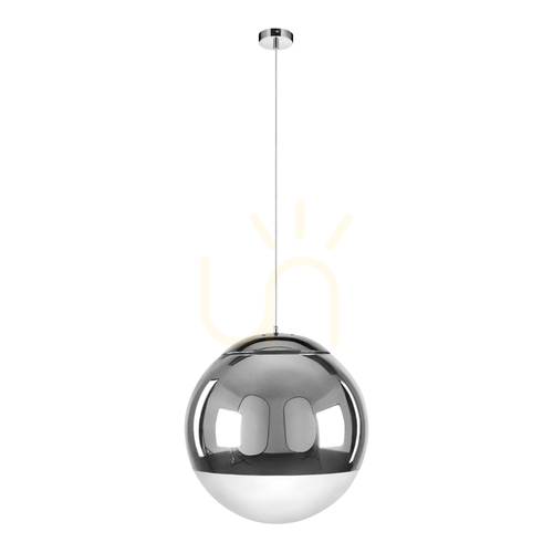 Prüfen Gino Pendelleuchte, 1xE27, Max. 60 W, Metall verchromt/verchromtes Glas, Ø 50 cm