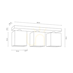 Deckenleuchte Spot Light GREAT 2241336, 3 × E27, grauer Beton und weiße Stoffschirme, 55 cm small 2