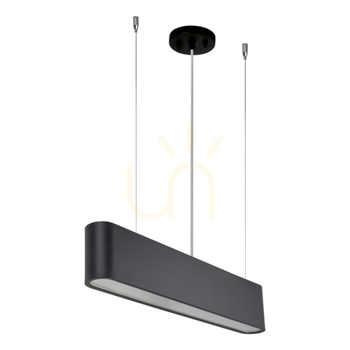Prüfen Illumina Pendelleuchte, inklusive 1x LED 3000K 21W, schwarzes Metall/transparentes PVC-Kabel/schwarzer Lampenschirm 61 cm