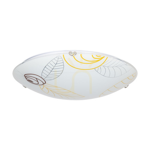 Prüfen Deckenleuchte „Indiana“, inklusive 1 LED-Leuchtmittel (2700 K, 30 W), Metall in Chromoptik/weißer Glasschirm, Ø 50 cm