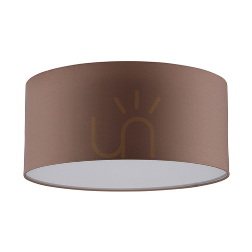 Prüfen Deckenleuchte „Josefina“, 1xLED, 2700 K, 13 W, weißes Metall/brauner Lampenschirm, Ø 28 cm