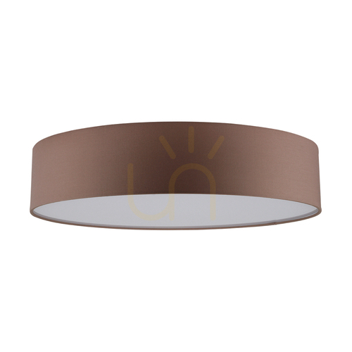 Prüfen Deckenleuchte „Josefina“, 1xLED, 2700 K, 30 W, weißes Metall/brauner Lampenschirm, Ø 48 cm