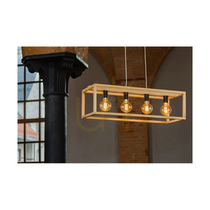 Spot Light KAGO 61590474 Pendelleuchte, geölte Eiche und Schwarz, 4 × E27, 90 cm small 3