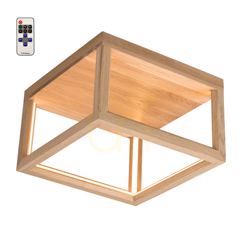 Prüfen Kago LED-Deckenleuchte, 1xLED, 3000 K, 27 W, geölte Eiche, mit Fernbedienung, 35,5 cm