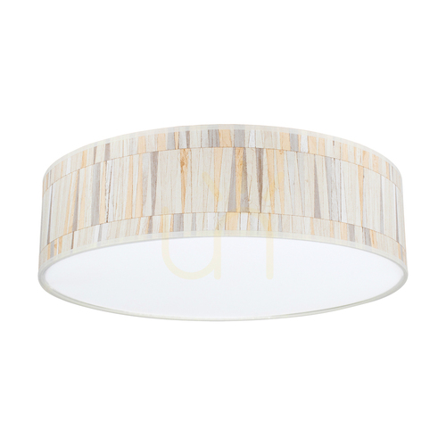 Prüfen Deckenleuchte „Kairo“, inklusive 1x LED 2700K 30W, weißes Metall/bunter Lampenschirm aus Tapete, Ø 48 cm