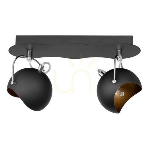 Prüfen Kana-Deckenleuchte, 2xG9, Max. 28 W, Metall in Schwarz/Gold, 30 cm
