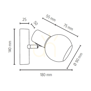 Spot Light Karin 2231160 Wandleuchte – Birke, weißer Glasschirm, 1×E14 small 2