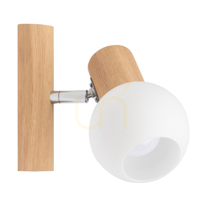 Spot Light Karin 2231174 Wandleuchte – geölte Eiche, weißer Glasschirm, 1×E14 small 0