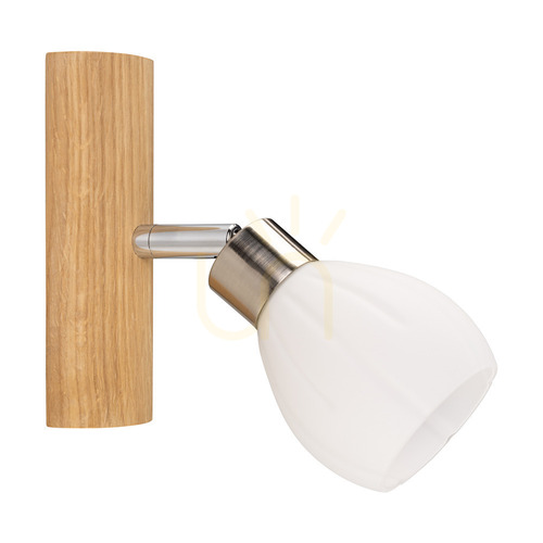 Prüfen Kira Wandleuchte, inklusive 1xG9-LED-Lampe (max.. 3 W), geölte Eiche/satiniertes Metall/weißer Glasschirm, 17 cm