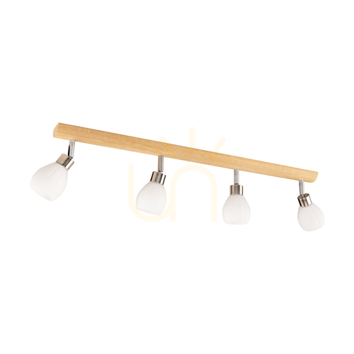 Prüfen Kira Deckenleuchte inkl.. 4xG9 LED, max.. 3 W, geölte Eiche/satiniertes Metall/weißer Glasschirm, 78 cm