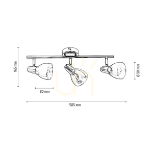 Kora-Deckenleuchte, 3xE14, Max. 40 W, Chrom/mehrfarbige Glasschirme, 58,5 cm small 2