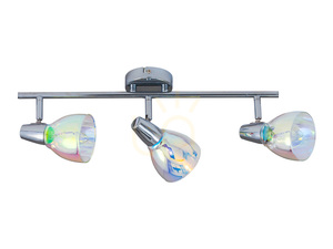 Kora-Deckenleuchte, 3xE14, Max. 40 W, Chrom/mehrfarbige Glasschirme, 58,5 cm small 0