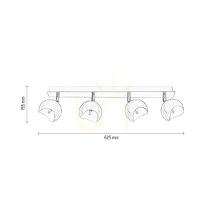 Kumi Deckenleuchte, 4xG9, Max. 28 W, Satin/Weißmetall, 62,5 cm small 4