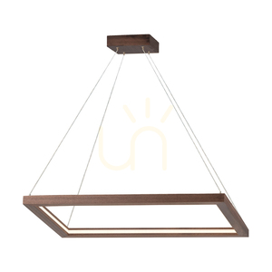 Legno Pendelleuchte, 1xLED, 3000 K, 31,5 W, Buchen- und Nussbaumholz / transparentes PVC-Kabel, 84 cm small 1