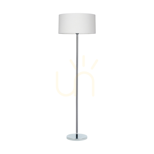 Prüfen Leila Stehlampe, 1xE27, Max. 60 W, Metall in Chromoptik / transparentes PVC-Kabel / Lampenschirm aus Papier und PVC mit Krokodilmuster, Ø 50 cm