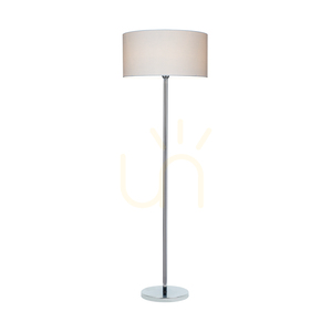 Leila Stehlampe, 1xE27, Max. 60 W, Metall in Chromoptik / transparentes PVC-Kabel / Lampenschirm aus Papier und PVC mit Polka-Dot-Muster, Ø 50 cm small 1