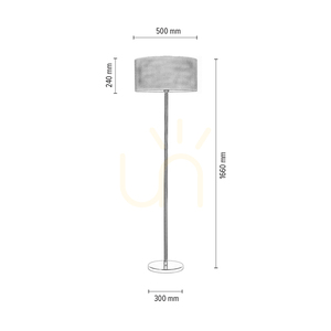 Leila Stehlampe, 1xE27, Max. 60 W, Metall in Chromoptik / transparentes PVC-Kabel / Lampenschirm aus Papier und PVC mit Polka-Dot-Muster, Ø 50 cm small 5