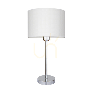 Leila Tischlampe, 1xE27, Max. 40 W, Metall in Chromoptik / transparentes PVC-Kabel / Lampenschirm aus Papier und PVC mit Polka-Dot-Muster, Ø 25 cm small 0
