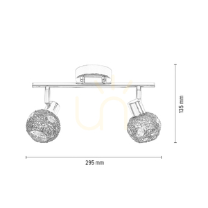 Deckenleuchte „Lena“, 2xG9, Max. 28 W, Chrom/transparentes Metall, 29,5 cm small 4
