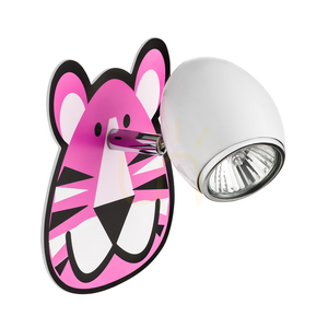 Lenny Wandleuchte 1xGU10 Max. 50 W, Weiß/Chrom, Metall mit Tiger-Print, 14 cm small 2