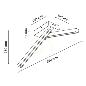 Linus Deckenleuchte, 2xLED, 3000 K, 9 W, Birke, 57 cm small 2