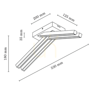 Linus Deckenleuchte, 4xLED, 3000 K, 18 W, Birke, 53 cm small 2