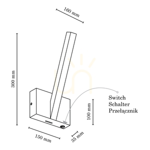 Wandleuchte „Linus In“, 1xLED, 3000 K, 3 W, geölte Eiche, 16 cm small 3