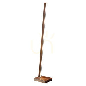 Linus Stehlampe, 1xLED, 3000 K, 22 W, Buchen- und Nussbaumholz, schwarzes geflochtenes Kabel mit Touch-Dimmer, 30 cm small 1