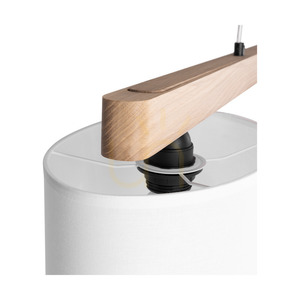 Lora Pendelleuchte, 3xE27, Max. 40 W, geölte Eiche/schwarzes Metall/transparentes PVC-Kabel/weißer Lampenschirm, 90 cm small 3