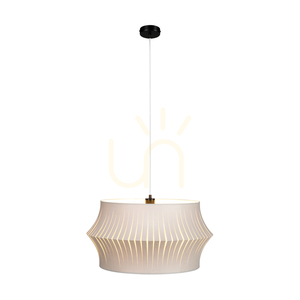 Lotus-Pendelleuchte, 1xE27, Max. 60 W, schwarzes Metall/transparentes PVC-Kabel/grauer Lampenschirm, Ø 57 cm small 1