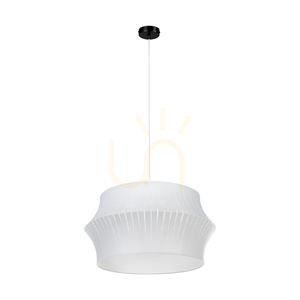 Lotus-Pendelleuchte, 1xE27, Max. 60 W, schwarzes Metall/transparentes PVC-Kabel/grauer Lampenschirm, Ø 57 cm small 2
