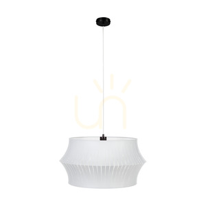 Lotus-Pendelleuchte, 1xE27, Max. 60 W, schwarzes Metall/transparentes PVC-Kabel/grauer Lampenschirm, Ø 57 cm small 0