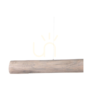Lucas 1xLED 3000K 33W Pendelleuchte – gebeiztes Kiefernholz, graues/schwarzes Metall, transparentes PVC-Kabel, mit Touch-Dimmer, 115 cm small 2