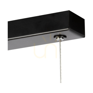 Lucas 1xLED 3000K 25,5 W Pendelleuchte – grau gebeiztes Kiefernholz/schwarzes Metall/transparentes PVC-Kabel mit Touch-Dimmer, 90 cm small 2