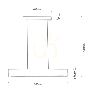 Lucas 1xLED 3000K 25,5 W Pendelleuchte – grau gebeiztes Kiefernholz/schwarzes Metall/transparentes PVC-Kabel mit Touch-Dimmer, 90 cm small 5