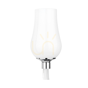 Lutecja Wandleuchte 1xE14 Max. 40 W, Metall in Transparent-Chrom / weißer Glasschirm, 18 cm small 1