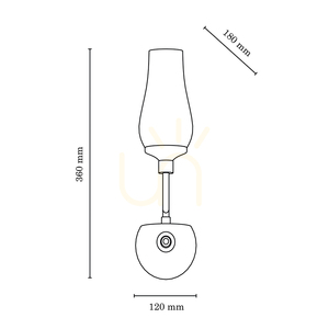Lutecja Wandleuchte 1xE14 Max. 40 W, Metall in Transparent-Chrom / weißer Glasschirm, 18 cm small 2