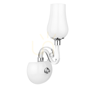 Lutecja Wandleuchte 1xE14 Max. 40 W, Metall in Transparent-Chrom / weißer Glasschirm, 18 cm small 0