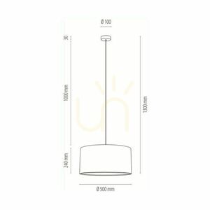 Luna Pendelleuchte, 1xE27, Max. 60 W, Birke/transparentes PVC-Kabel/mehrfarbiger Lampenschirm aus Tapete, Ø 50 cm small 2