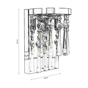 Luxoria Wandleuchte, inklusive 2xG9-Fassungen, max.. 3 W, verchromtes Metall/transparente Kristalle, 16 cm small 3