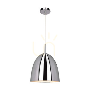 Mads Pendelleuchte, 1xE27, Max. 60 W, Metall in Chromoptik/transparentes PVC-Kabel, Ø 30 cm small 1