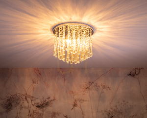 Luxoria-Deckenleuchte, inklusive 4xG9-Fassungen, max.. 3 W, verchromtes Metall/transparente Kristalle, Ø 35 cm small 3
