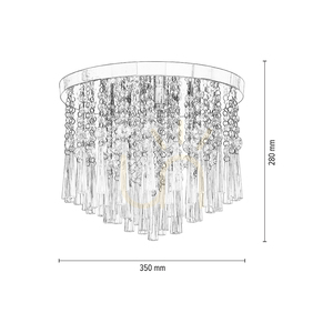 Luxoria-Deckenleuchte, inklusive 4xG9-Fassungen, max.. 3 W, verchromtes Metall/transparente Kristalle, Ø 35 cm small 4