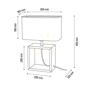 Malo Tischlampe, 1xE27, Max. 25 W, geölte Eiche/Anthrazit, geflochtenes Kabel/mehrfarbig, Lampenschirm aus Tapete, 30 cm small 4