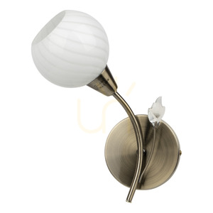 Wandleuchte „Marbella“ 1xE14 Max. 40 W, Metall mit Patina/Weiß, Glasschirm 22 cm small 0