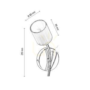 Wandleuchte „Marbella“ 1xE14 Max. 9 W Lampenschirm aus verchromtem Metall/Silber, 22 cm small 2
