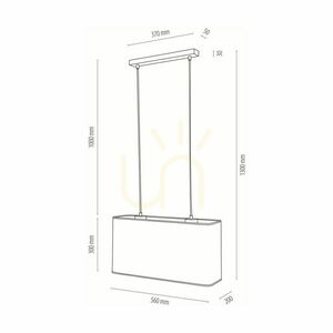 Malo Pendelleuchte 2xE27 Max. 40 W, Lampenschirm aus geölter Eiche mit transparentem PVC-Kabel und mehrfarbiger Tapete, 56 cm small 3