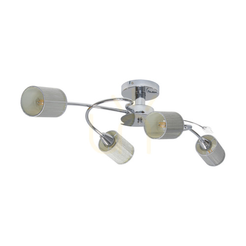 Prüfen Marbella Deckenleuchte, 4xE14, Max. 9 W, verchromtes Metall/Silber, 79 cm Lampenschirm