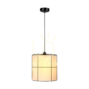 Marinero Pendelleuchte, 1xE27, Max. 15-W-LED, schwarzes Metall/schwarzes geflochtenes Kabel/schwarzer Metallschirm mit weißem Leinen, Ø 40 cm small 1